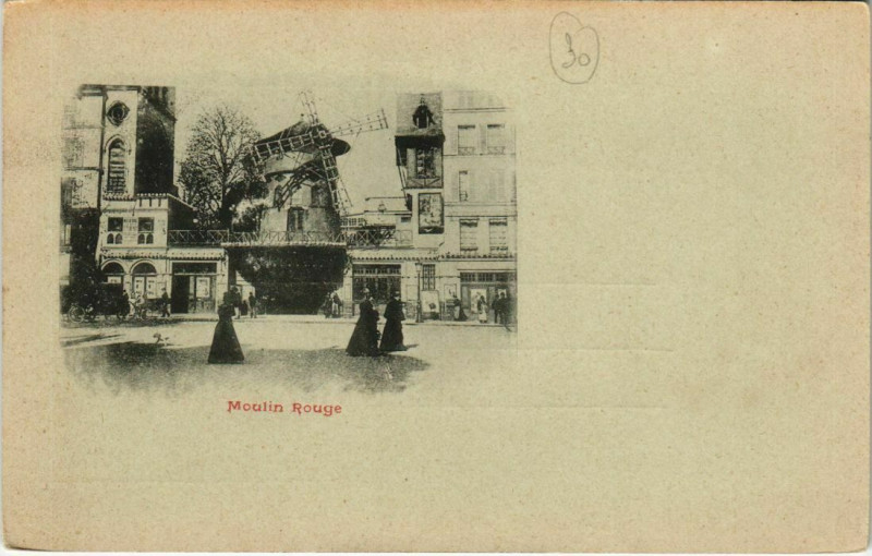Carte postale ancienne Moulin Rouge à Paris 9e