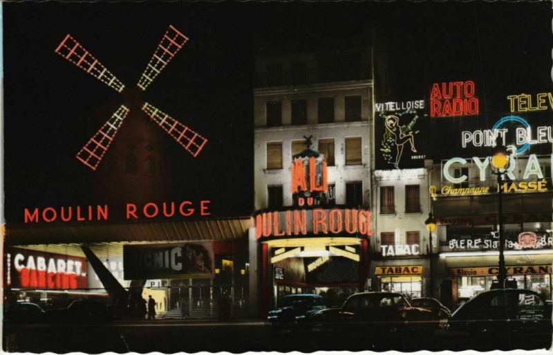 Carte postale ancienne Le Moulin Rouge à Paris 18e