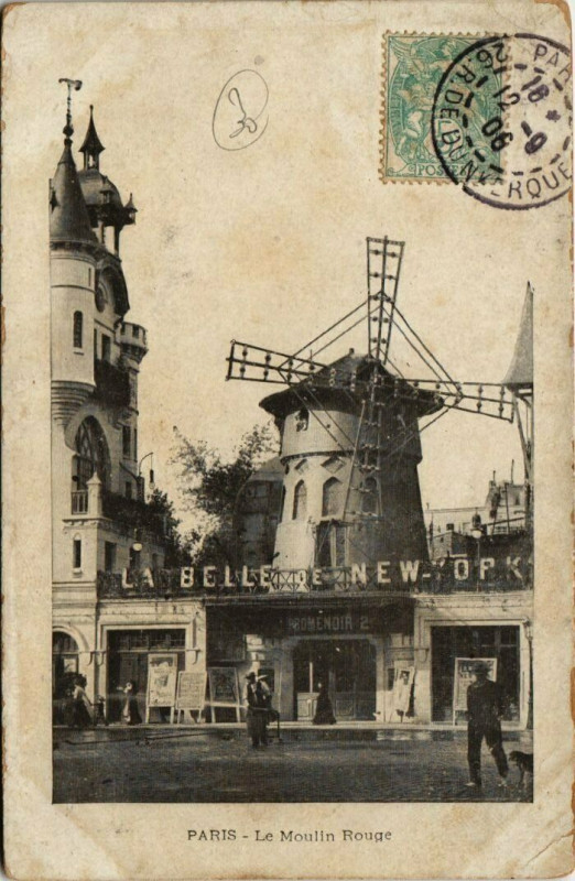 Carte postale ancienne Le Moulin Rouge à Paris 18e