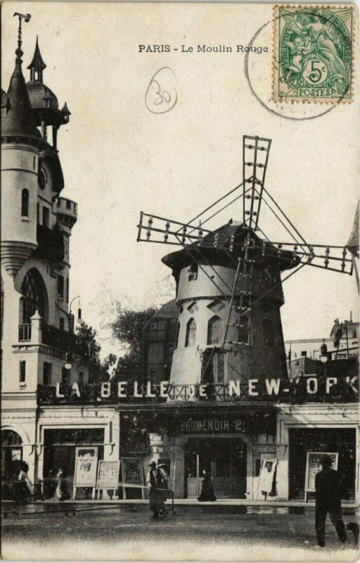 Carte postale ancienne Le Moulin Rouge à Paris 18e