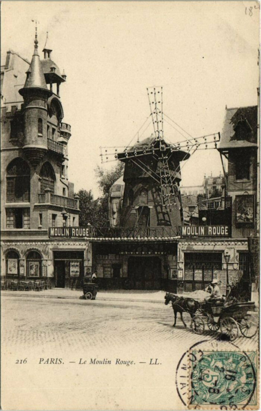 Carte postale ancienne Le Moulin Rouge à Paris 18e