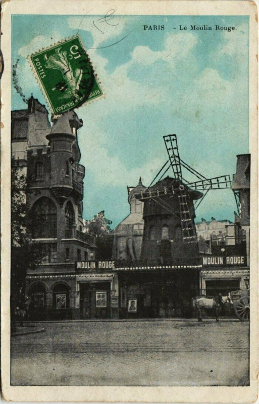 Carte postale ancienne Le Moulin Rouge à Paris 18e