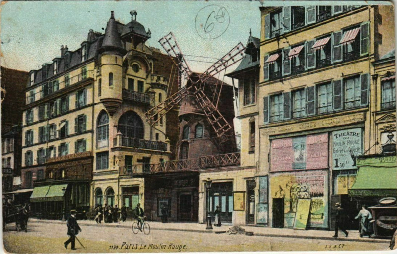 Carte postale ancienne Le Moulin Rouge à Paris 9e