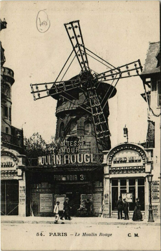 Carte postale ancienne Le Moulin Rouge à Paris 18e