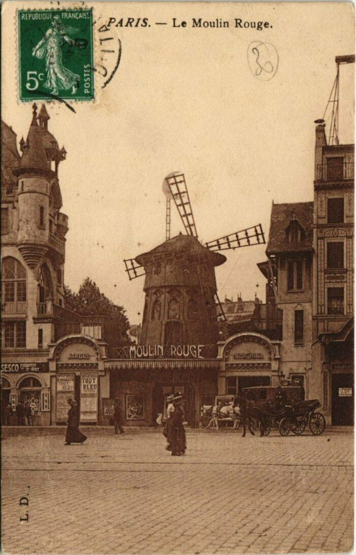 Carte postale ancienne Le Moulin Rouge à Paris 9e