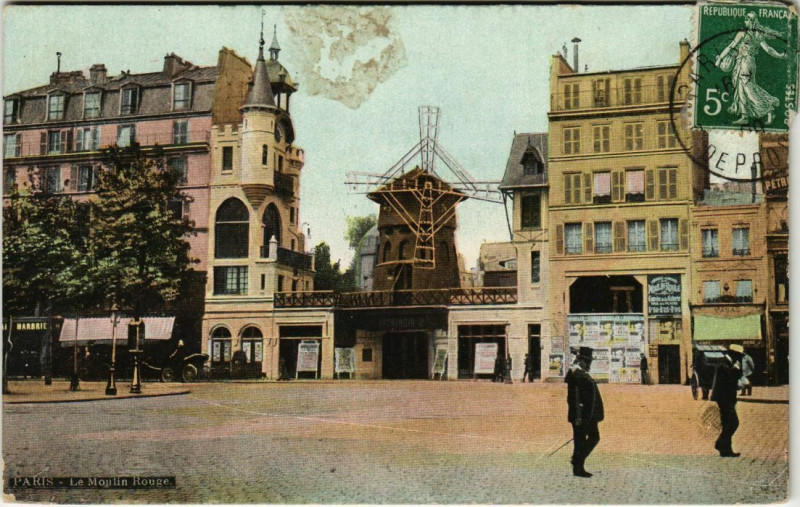 Carte postale ancienne Le Moulin Rouge à Paris 9e