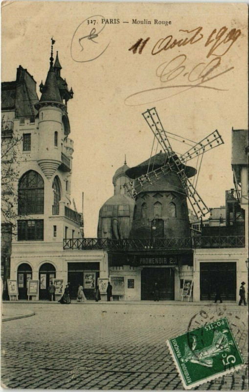 Carte postale ancienne Moulin Rouge à Paris 9e