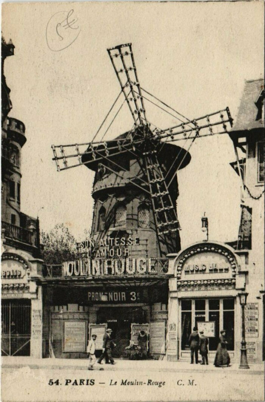Carte postale ancienne Le Moulin Rouge à Paris 18e