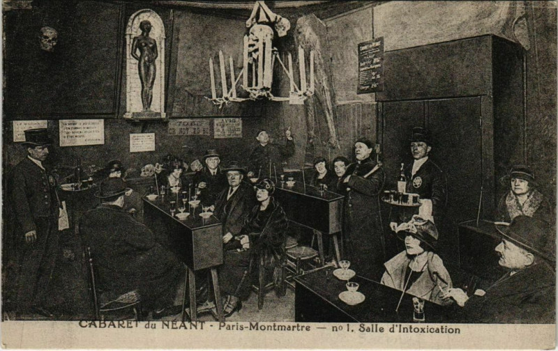 Carte postale ancienne Cabaret du Néant - Salle d'Intoxication à Paris 18e