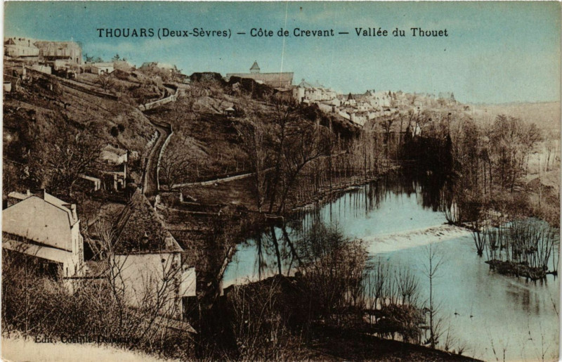 Carte postale ancienne Thouars - coté de Crevant - Vallée du Thouet