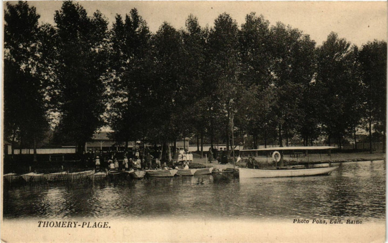 Carte postale ancienne Thomery - Plage à Thomery