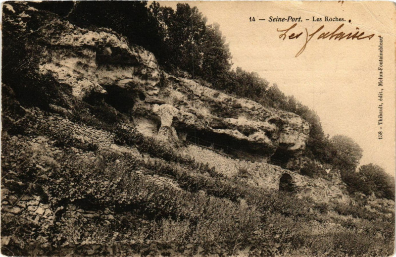 Carte postale ancienne Seine-Port - Les Roches à Seine-Port