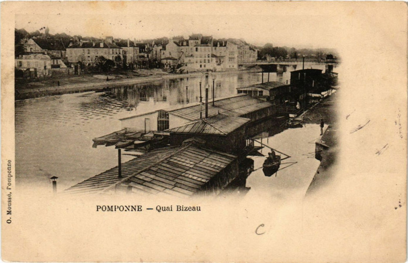 Carte postale ancienne Pomponne - Quai Bizeau à Pomponne