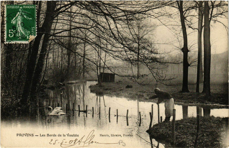 Carte postale ancienne Provins - Les Bords de la Voulzie à Provins