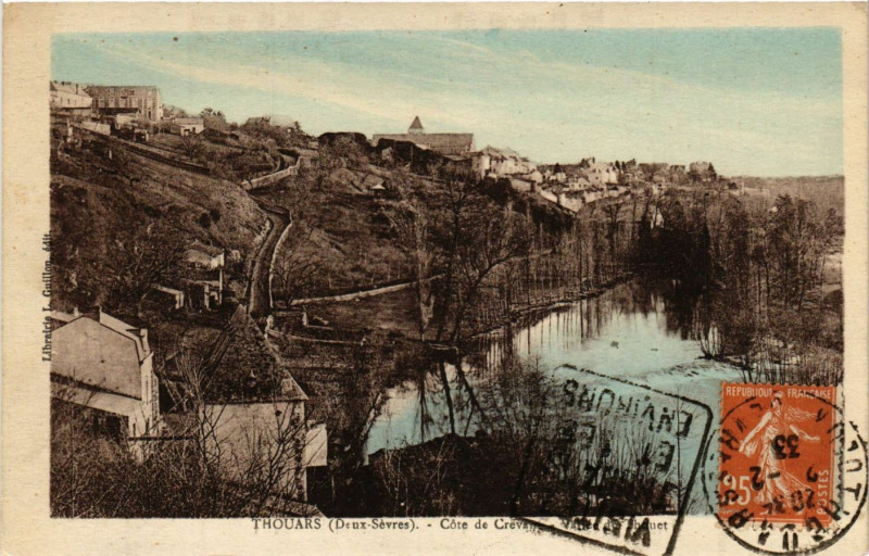 Carte postale ancienne Thouars - coté de Crevant - Vallée du Thouet