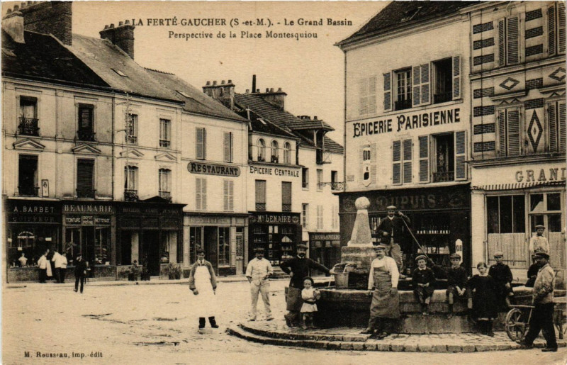 Carte postale ancienne La Ferte-Gaucher - Le Grand Bassin à La Ferté-Gaucher