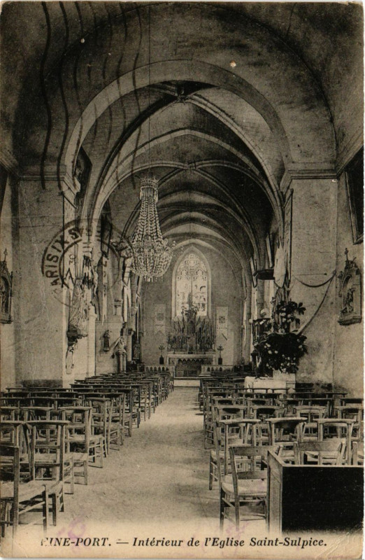 Carte postale ancienne Seine-Port - Intérieur de Eglise Saint-Sulpice à Seine-Port