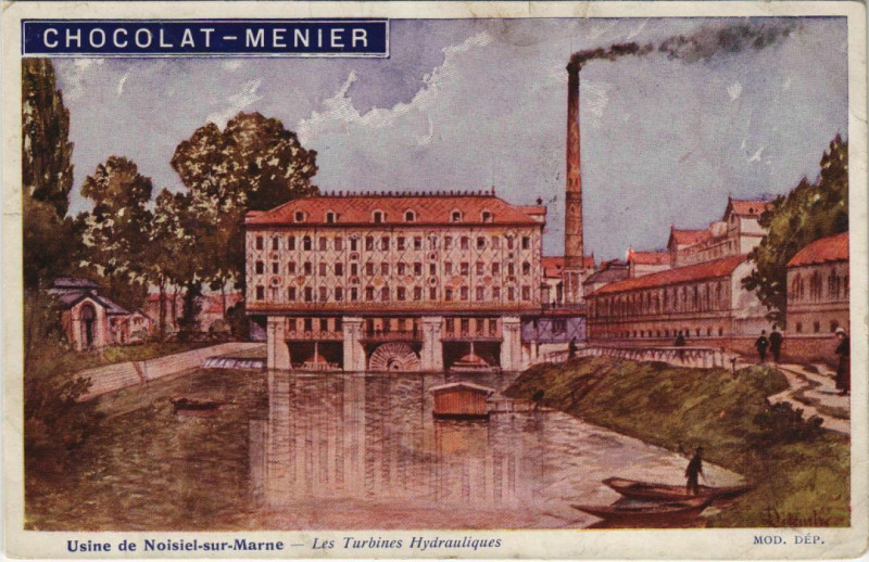 Carte postale ancienne Usine de Noisiel-sur-Marne - Les turbines Hydrauliques à Noisiel