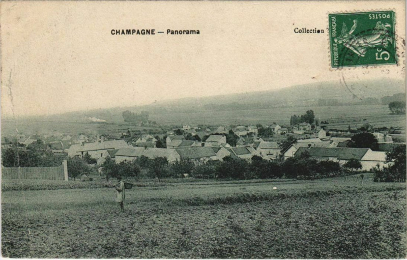 Carte postale ancienne Champagne Panorama France