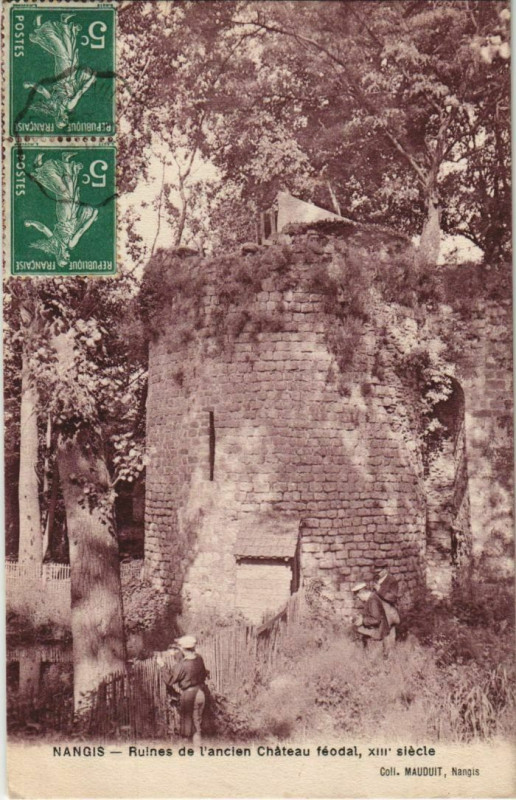 Carte postale ancienne Nangis Ruines de l'Ancien Chateau feodal France à Nangis