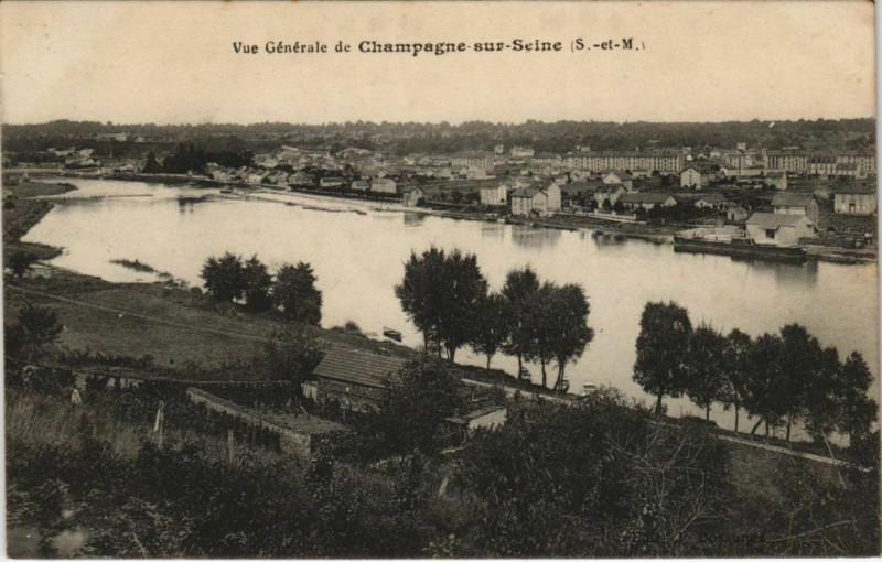 Carte postale ancienne Champagne sur Seine Vue Generale France à Champagne-sur-Seine