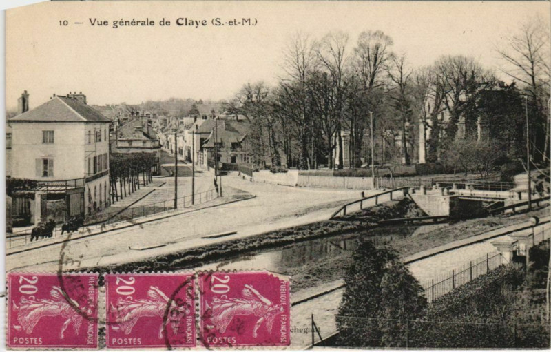Carte postale ancienne Claye Vue Generale France