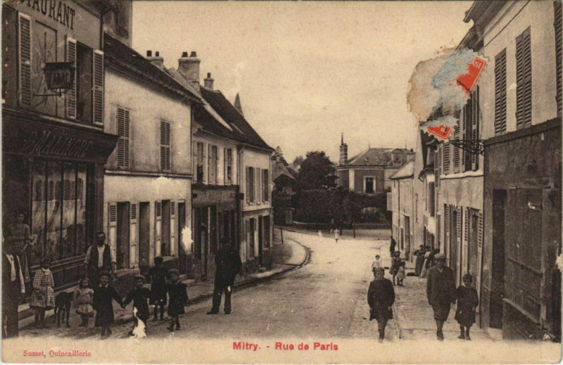 Carte postale ancienne Mitry Rue de Paris France