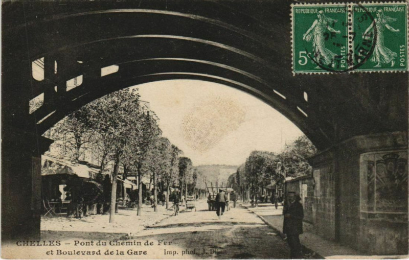 Carte postale ancienne Chelles Pont du Chemin de Fer France à Chelles