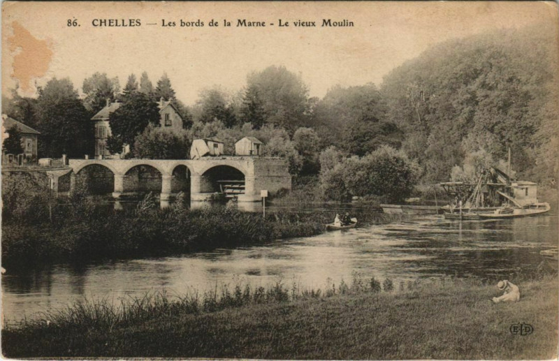 Carte postale ancienne Chelles Les Bords de la Marne France à Chelles