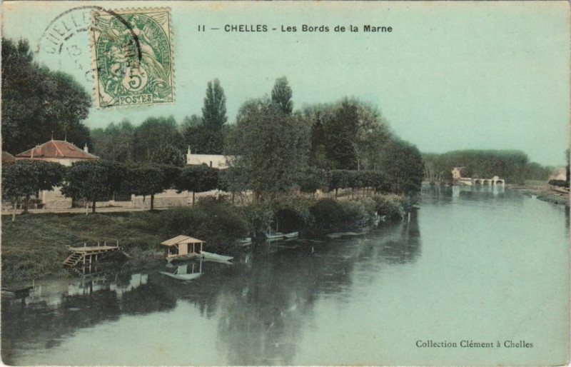Carte postale ancienne Chelles Les Bords de la Marne France à Chelles