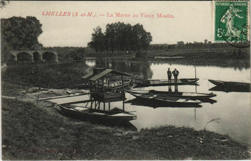 Carte postale ancienne Chelles La Marne au Vieux Moulin France à Chelles
