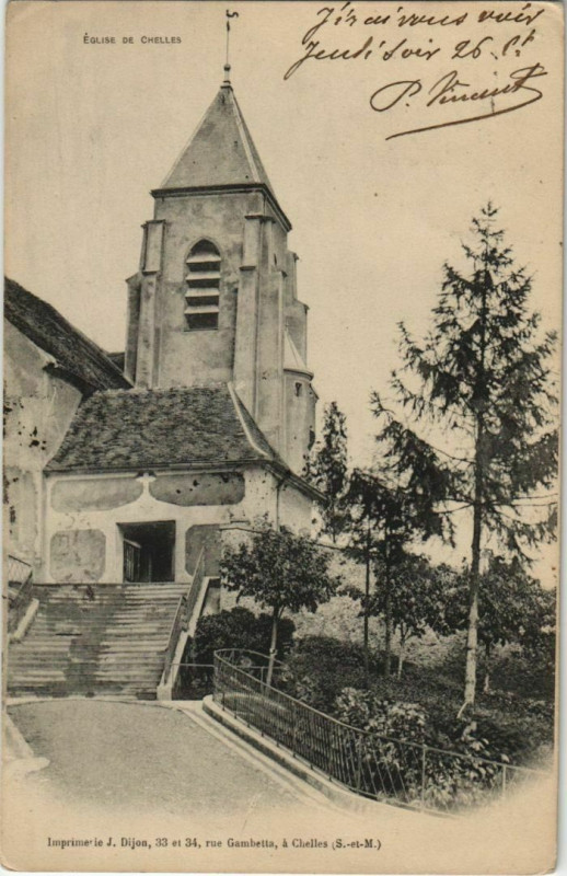 Carte postale ancienne Chelles Eglise de Chelles France à Chelles
