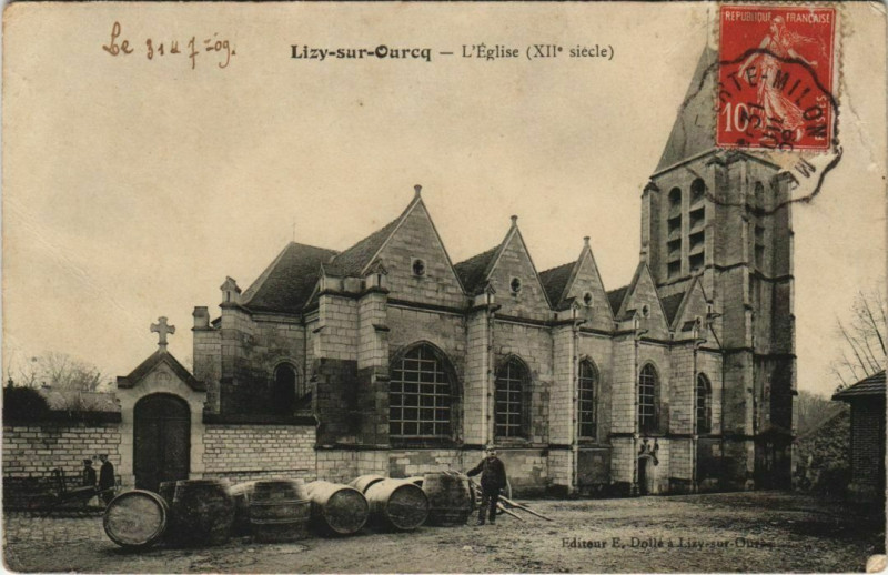 Carte postale ancienne Lizy sur Ourcq L'Eglise France à Lizy-sur-Ourcq