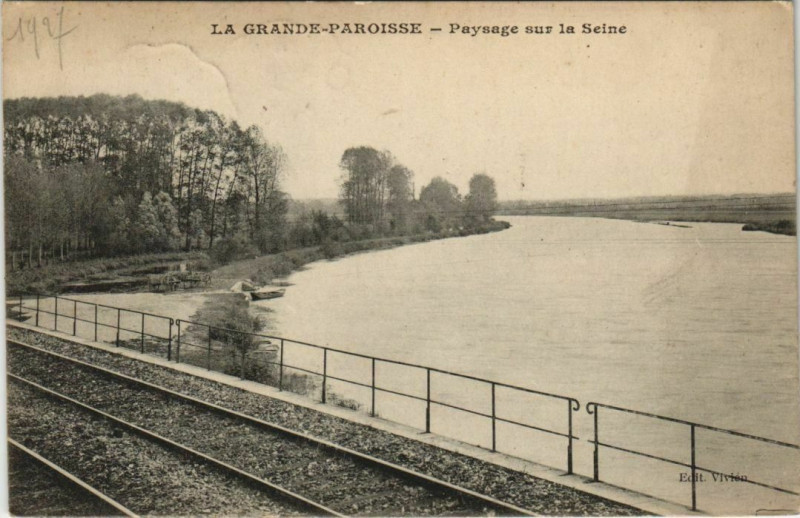 Carte postale ancienne Lizy sur Ourcq Paysage sur la Seine France à Lizy-sur-Ourcq