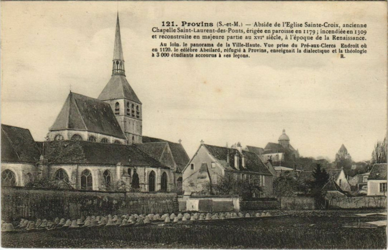 Carte postale ancienne Provins Abside de l'Eglise Sainte-Croix France à Provins