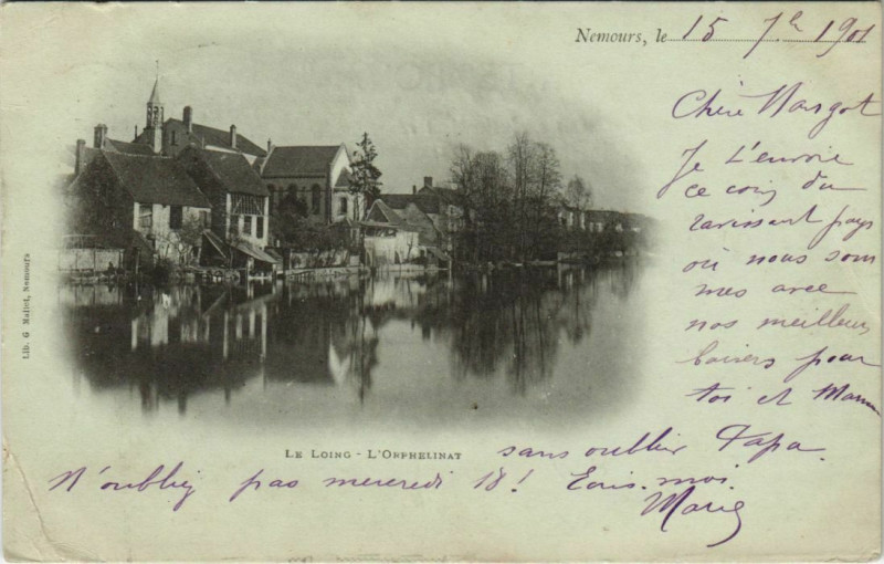 Carte postale ancienne Nemours Le Loing, L'Orphelinat France à Nemours