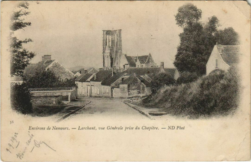 Carte postale ancienne Nemours Vue Generale prise du Chapitre France à Nemours
