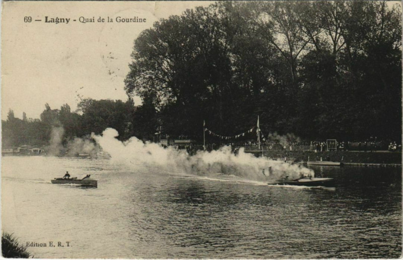 Carte postale ancienne Lagny Quai de la Gourdine France