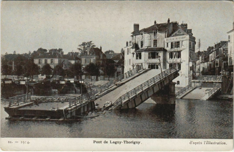 Carte postale ancienne Lagny Pont de Lagny-Thorigny France