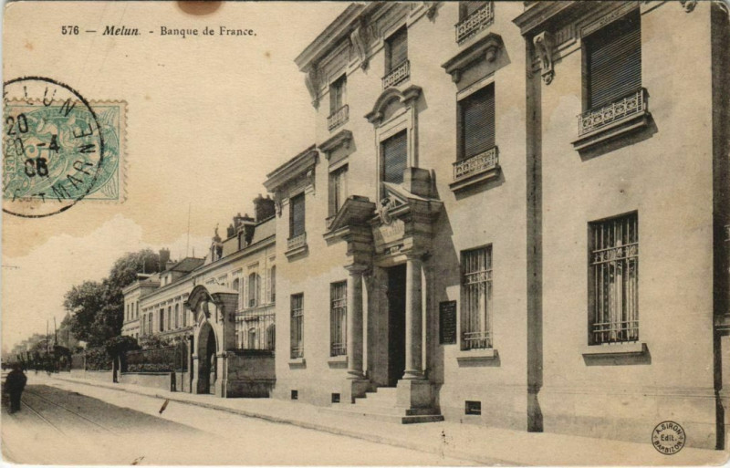 Carte postale ancienne Melun Banque de France France à Melun
