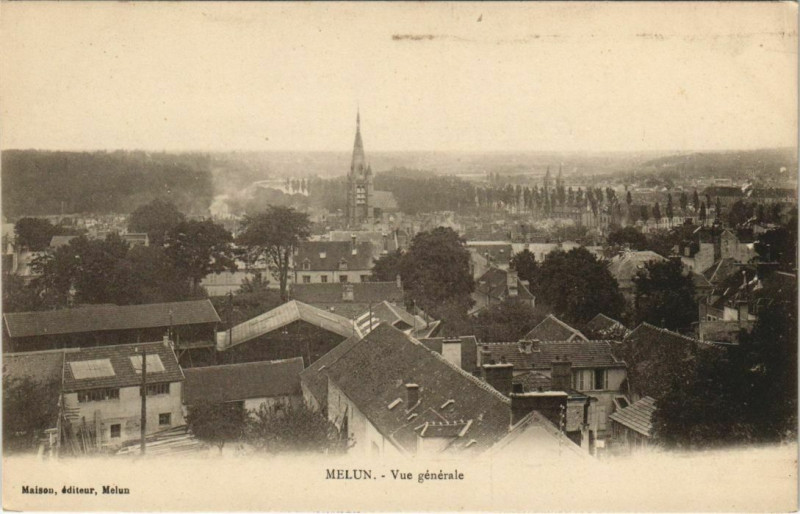 Carte postale ancienne Melun Vue generale France à Melun