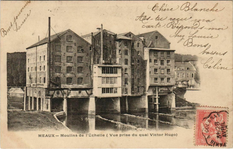 Carte postale ancienne Meaux Moulins de l'Echelle France à Meaux