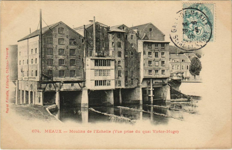 Carte postale ancienne Meaux Moulins de l'Echelle France à Meaux