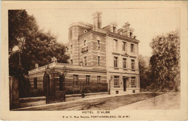 Carte postale ancienne Fontainebleau Hotel d'Albe France  à Fontainebleau