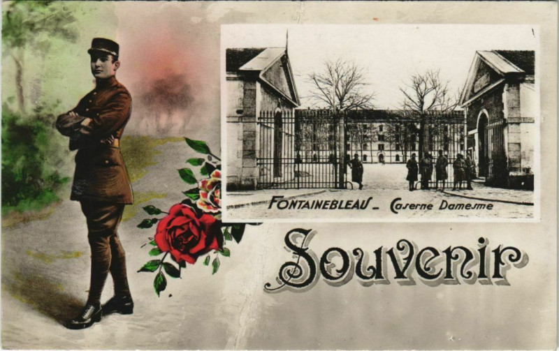 Carte postale ancienne Fontainebleau Souvenir France à Fontainebleau