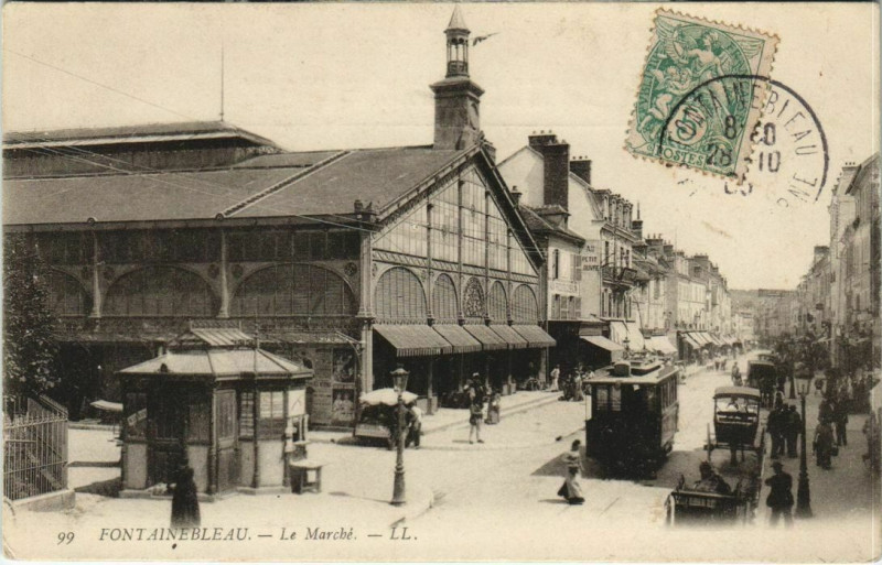 Carte postale ancienne Fontainebleau Le Marche France à Fontainebleau