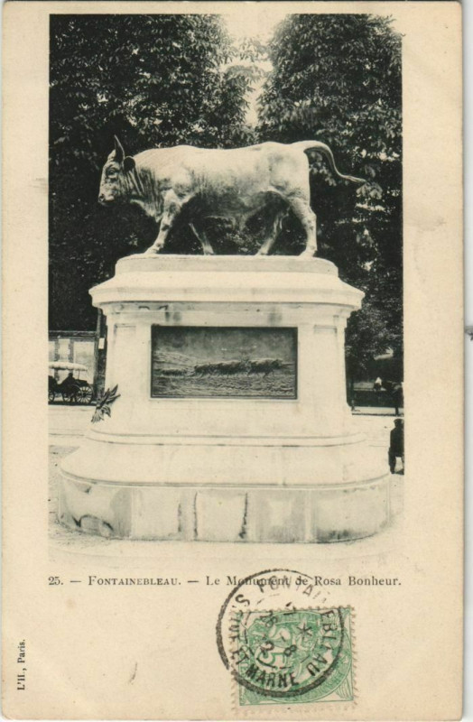 Carte postale ancienne Fontainebleau Le Monument de Rosa Bonheur France  à Fontainebleau