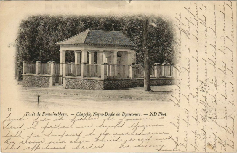 Carte postale ancienne Fontainebleau Chapelle Notre-Dame de Bonsecours France à Fontainebleau