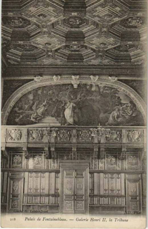 Carte postale ancienne Fontainebleau Palais, Galerie Henri Ii France à Fontainebleau