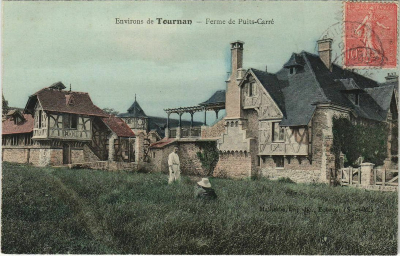 Carte postale ancienne Tournan Ferme de Puits-Carré
